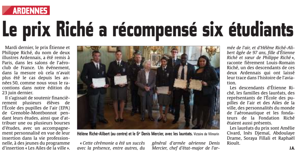 Le prix de Riché a récompensé six étudiants | L'Union l'Ardennais